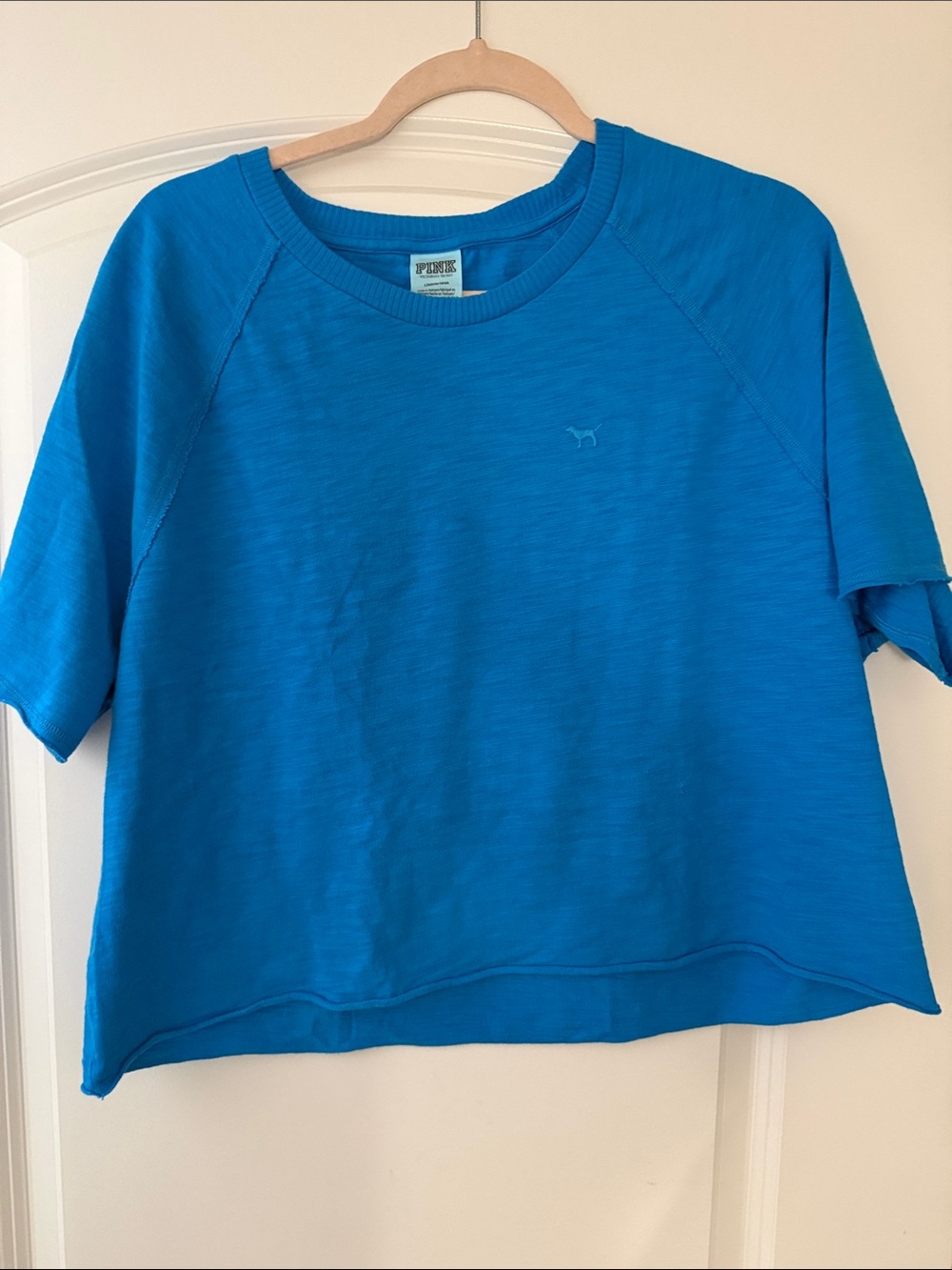 PINK Blue Cropped Tee